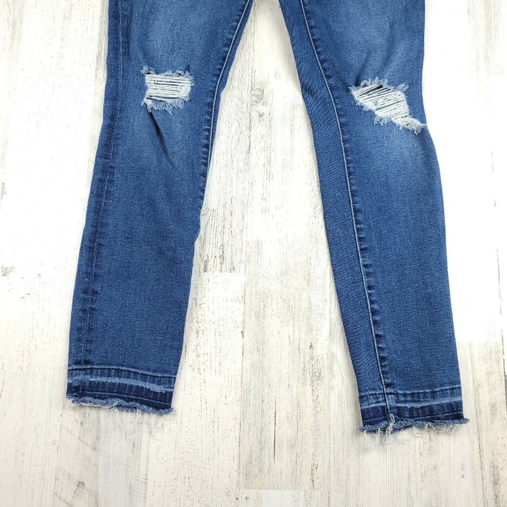 DL1961 Margaux Instasculpt Ankle Skinny Cracked Blue Jeans Size 28 (30x28) EUC - Picture 3 of 10